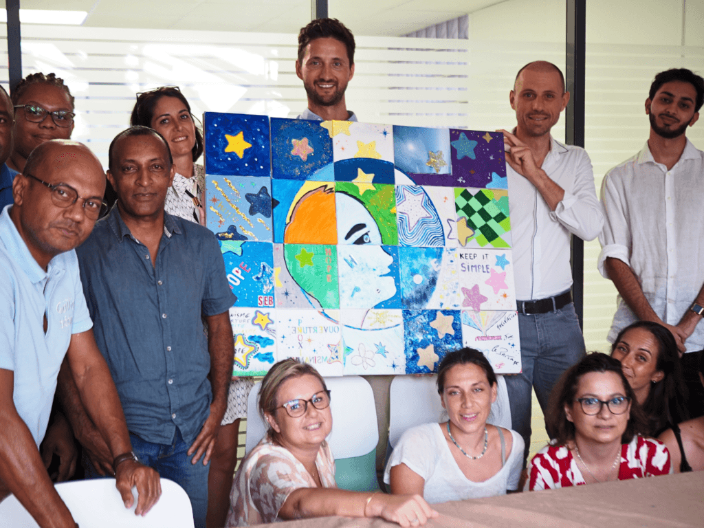 Atelier créatif team building fresque collaborative à La Réunion
