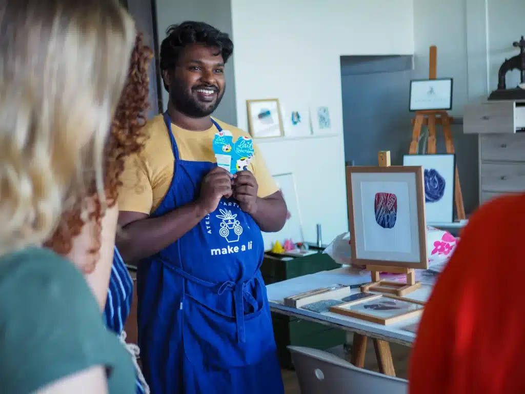 Atelier gravure à La Réunion